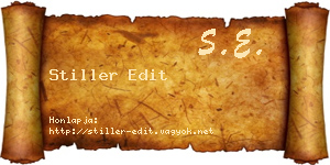 Stiller Edit névjegykártya